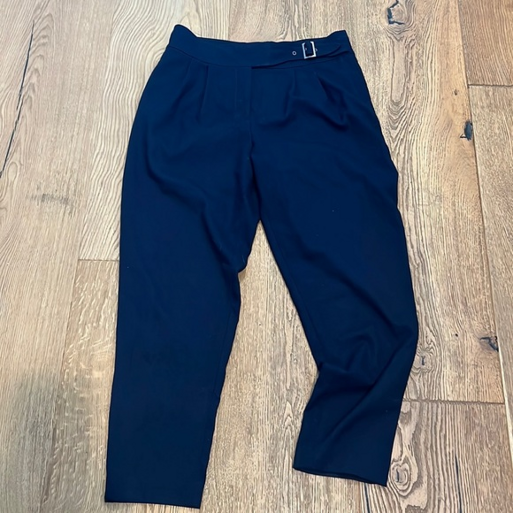 Anthropologie‎ Cartonnier navy belted French trousers size 6